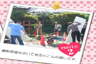撮影現場を引いて見るとこんな感じです。