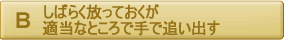 しばらく放っておくが、適当なところで手で追い出す