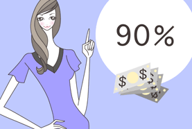 A：お金にうるさい度90％