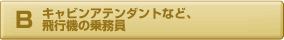 キャビンアテンダントなど飛行機の乗務員